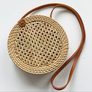 Handmade Bali round rattan bag